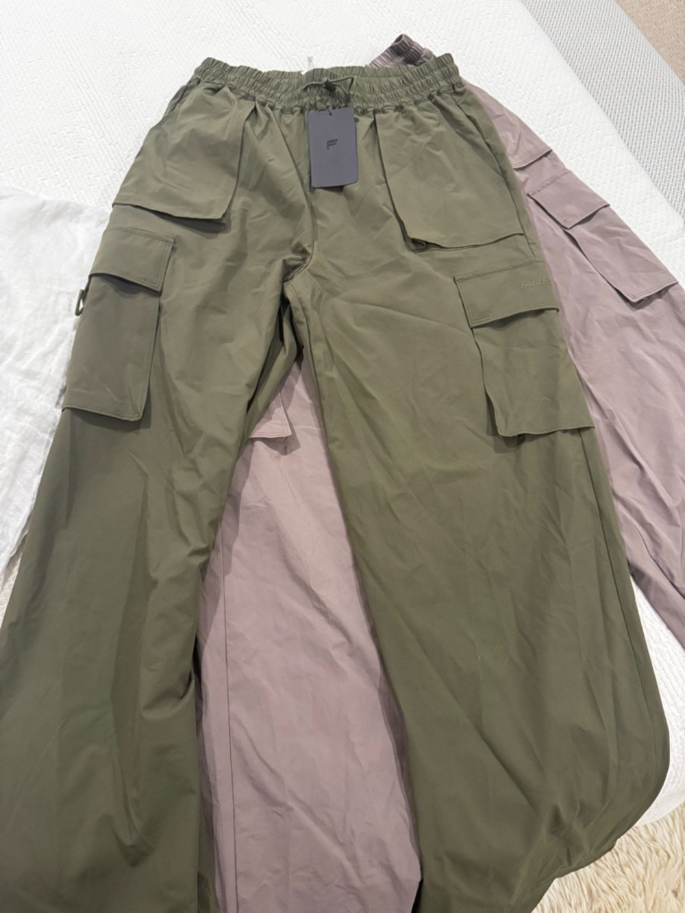 Fabletics Olive Green Cargo Joggers with Utility Pockets